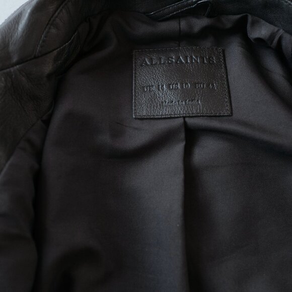ALL SAINTS Dalby Slim Fit Leather Biker Jacket - Picture 7 of 11